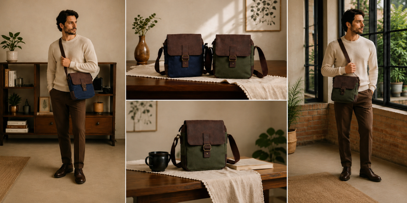 Why Every UK Professional Needs a Men’s Leather Canvas Messenger Bag?