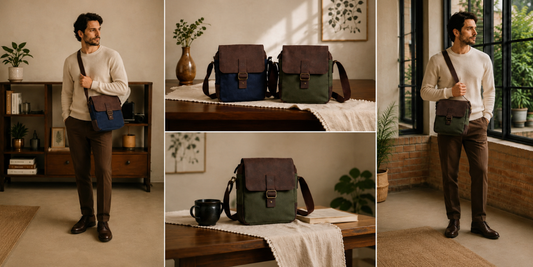 Why Every UK Professional Needs a Men’s Leather Canvas Messenger Bag?