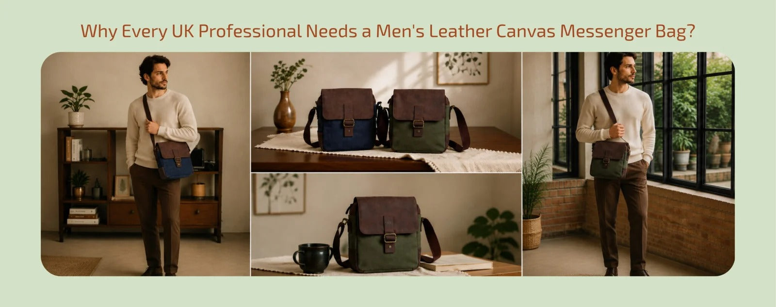 Why Every UK Professional Needs a Men’s Leather Canvas Messenger Bag?