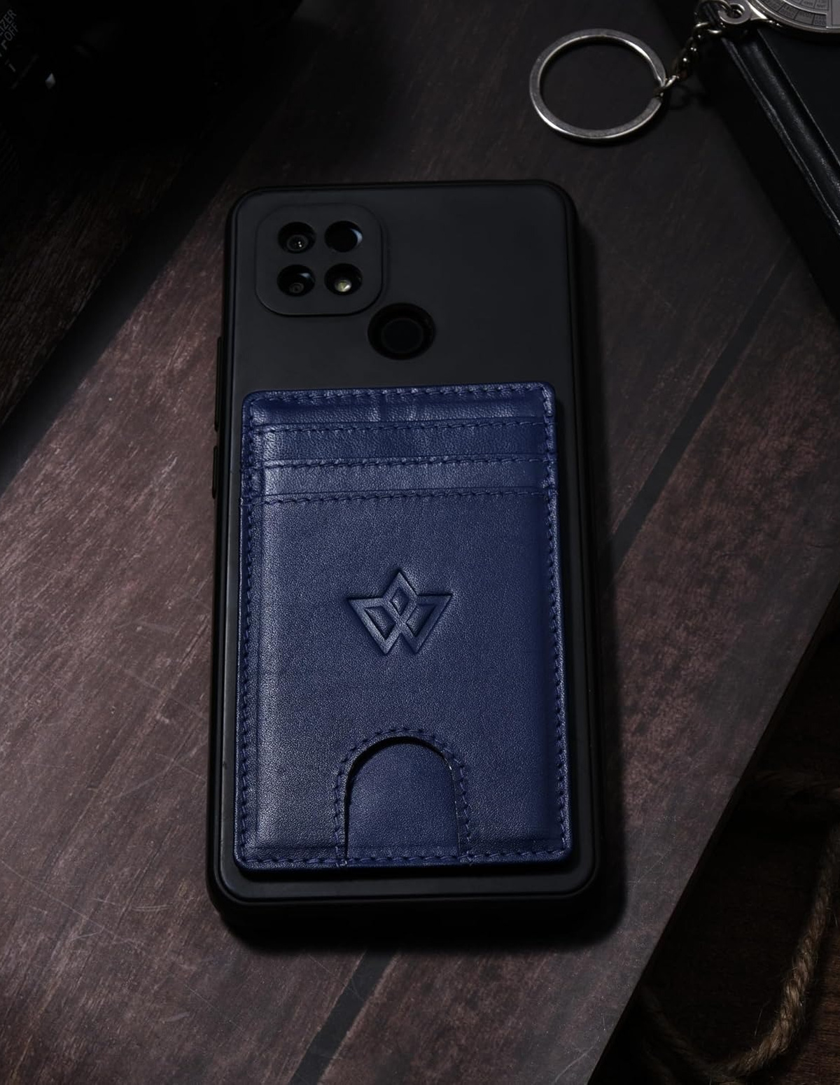 Unisex Leather Stick-on Card Holder