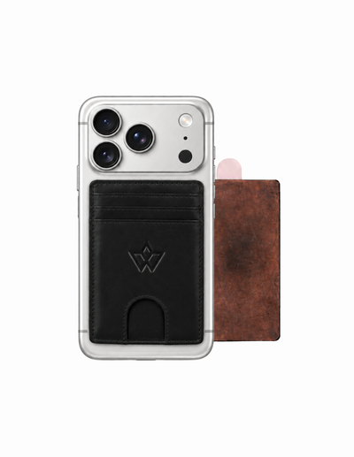 Unisex Leather Stick-on Card Holder