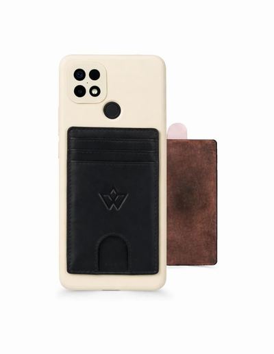 Unisex Leather Stick-on Card Holder