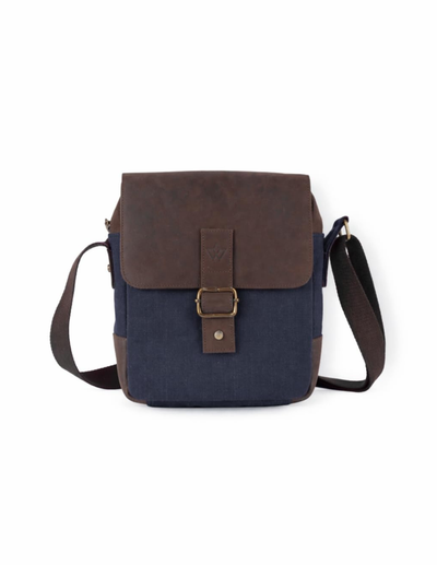 Canvas Messenger Bag Genuine Leather