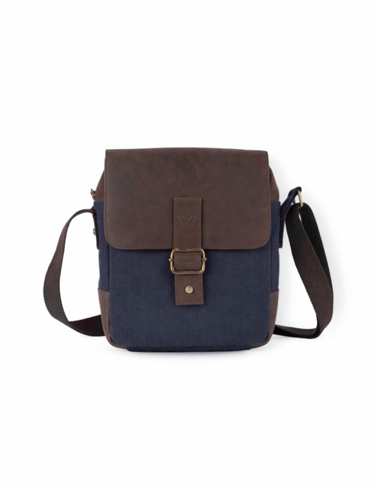 Canvas Messenger Bag Genuine Leather
