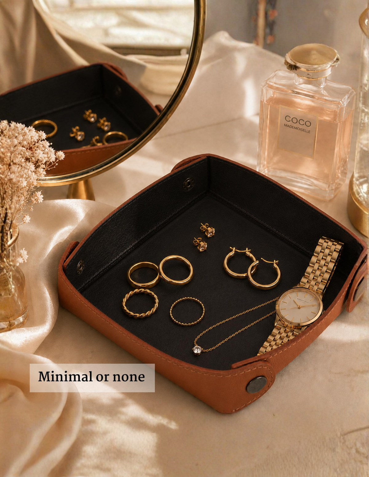 Leather Valet Tray Round