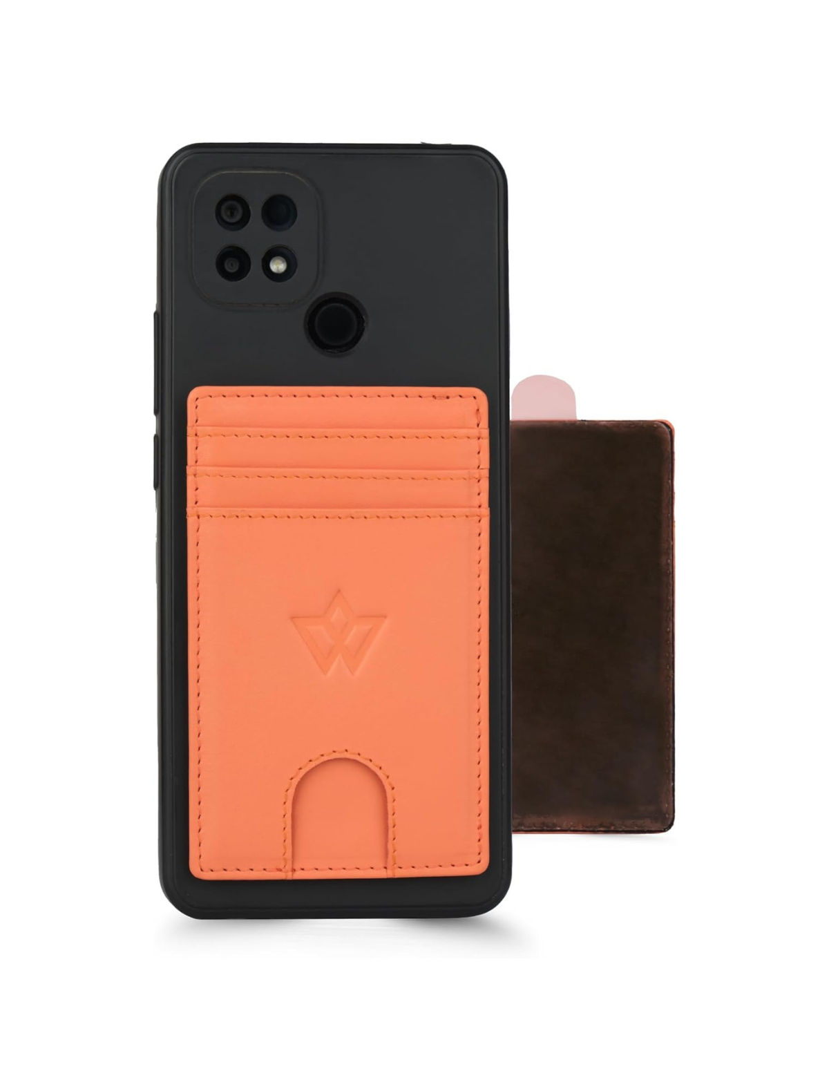 Unisex Leather Stick-on Card Holder