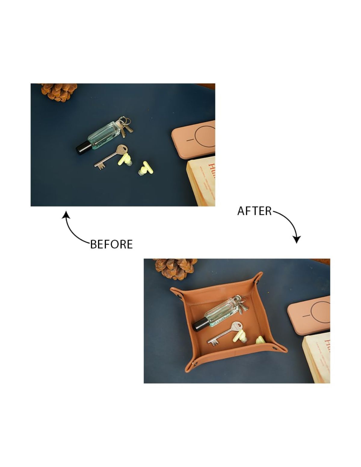 Genuine Leather Valet Tray Square