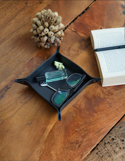 Genuine Leather Valet Tray Square