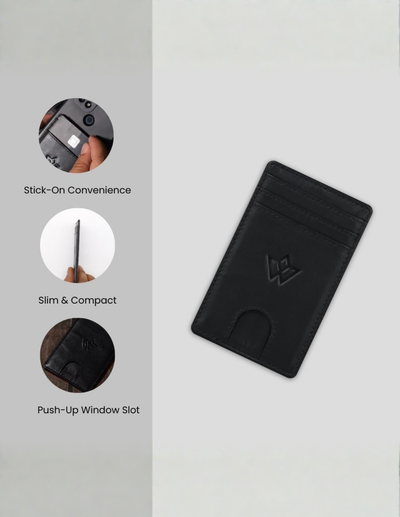 Unisex Leather Stick-on Card Holder