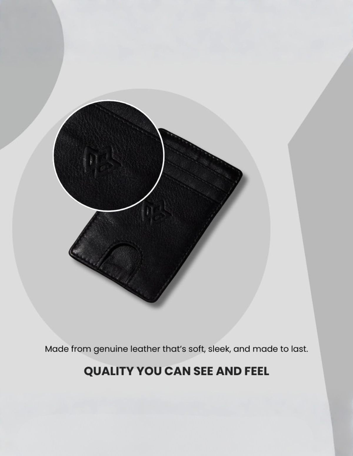 Unisex Leather Stick-on Card Holder