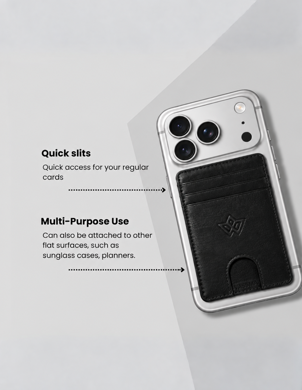 Unisex Leather Stick-on Card Holder
