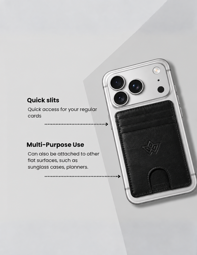 Unisex Leather Stick-on Card Holder
