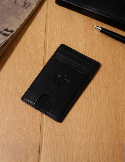 Unisex Leather Stick-on Card Holder