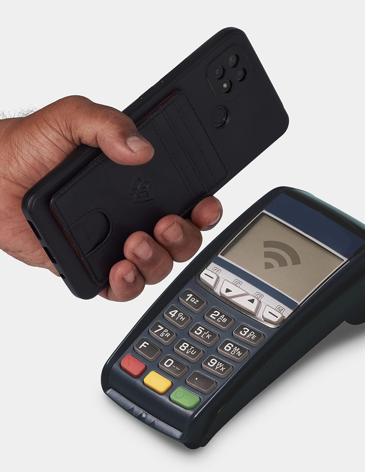 Unisex Leather Stick-on Card Holder