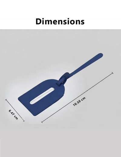 A blue plastic spatula or scraper tool shown on a light gray background with a white header that reads 'Dimensions' and measurement lines indicating 6.47 cm width and 10.