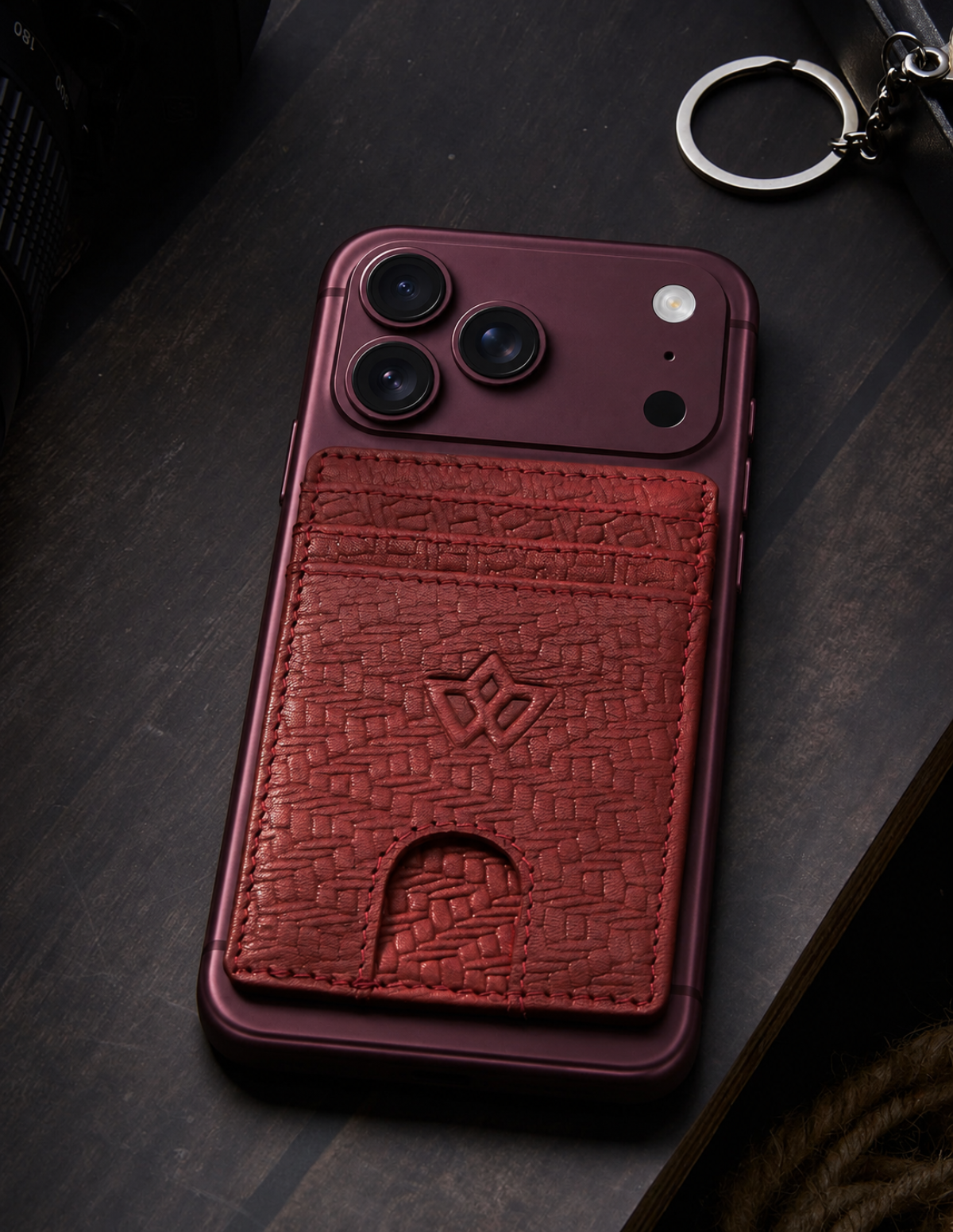 Unisex Leather Stick-on Card Holder