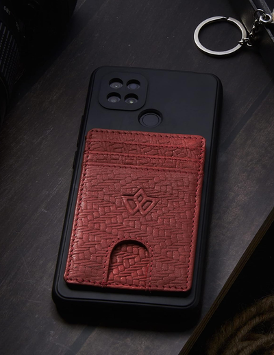 Unisex Leather Stick-on Card Holder