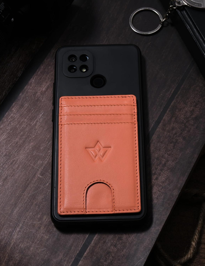 Unisex Leather Stick-on Card Holder