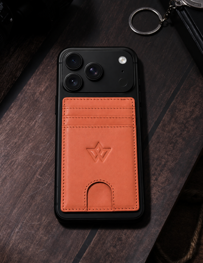Unisex Leather Stick-on Card Holder