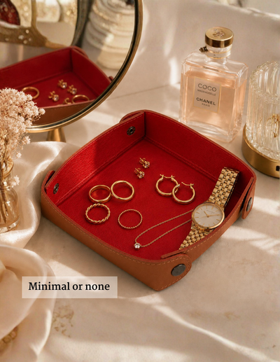 Leather Valet Tray Round