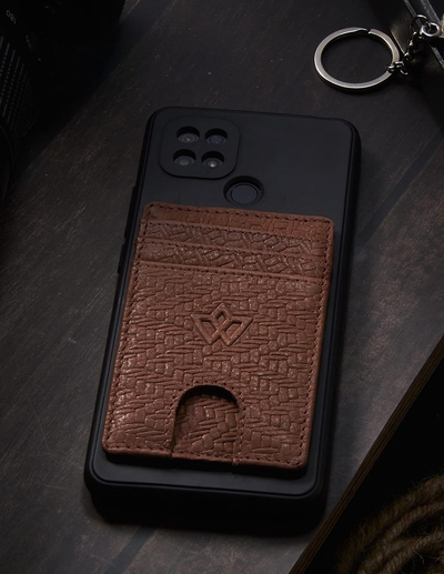 Unisex Leather Stick-on Card Holder