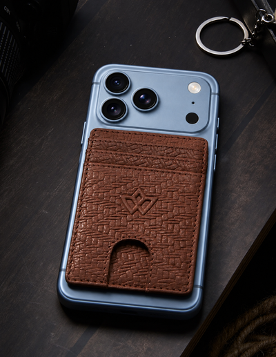 Unisex Leather Stick-on Card Holder