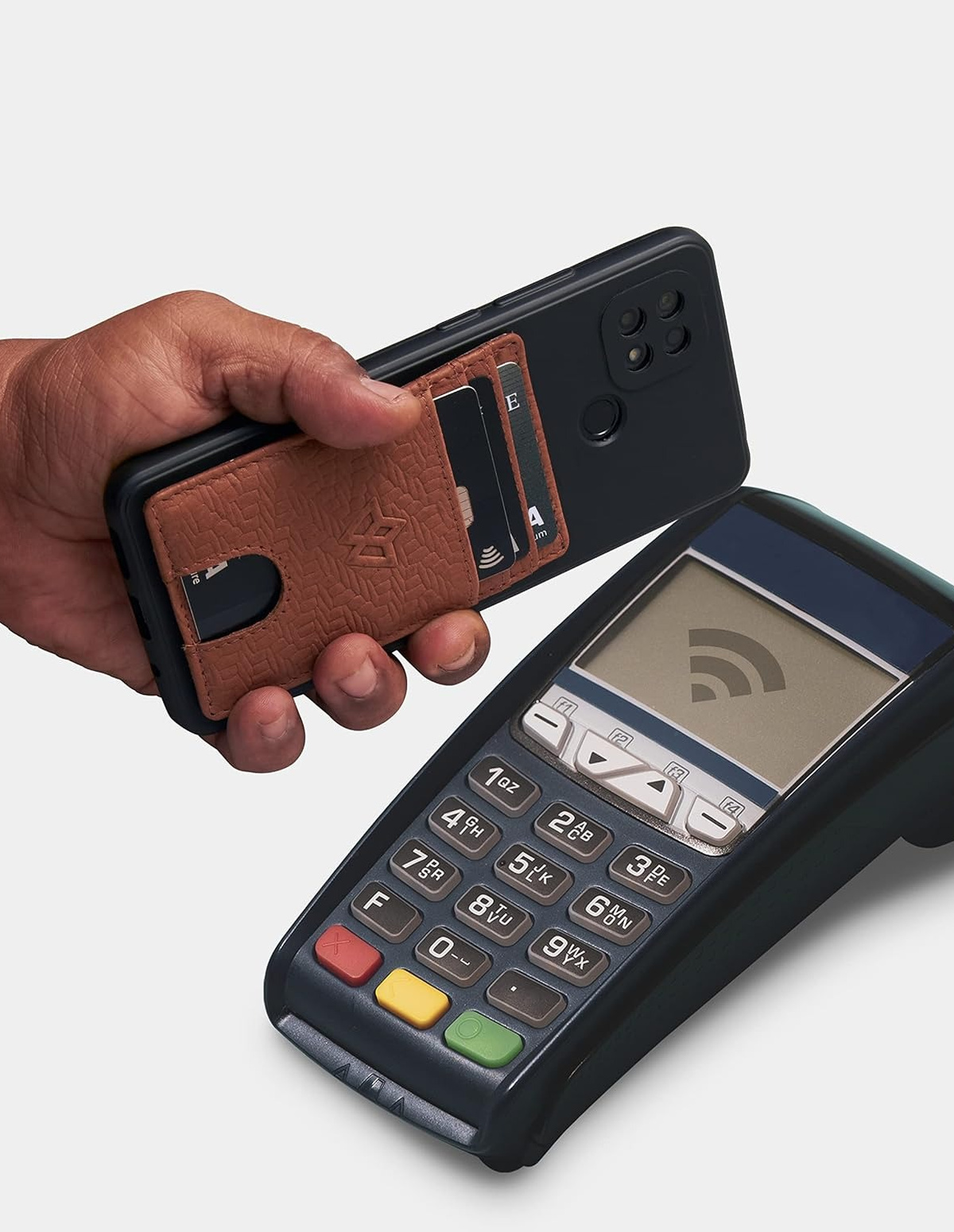Unisex Leather Stick-on Card Holder