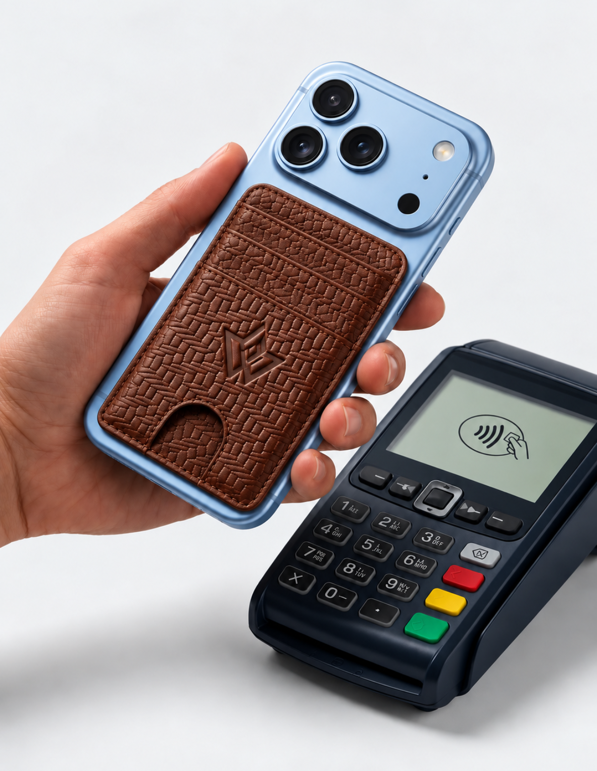 Unisex Leather Stick-on Card Holder