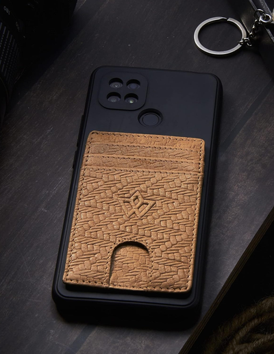 Unisex Leather Stick-on Card Holder