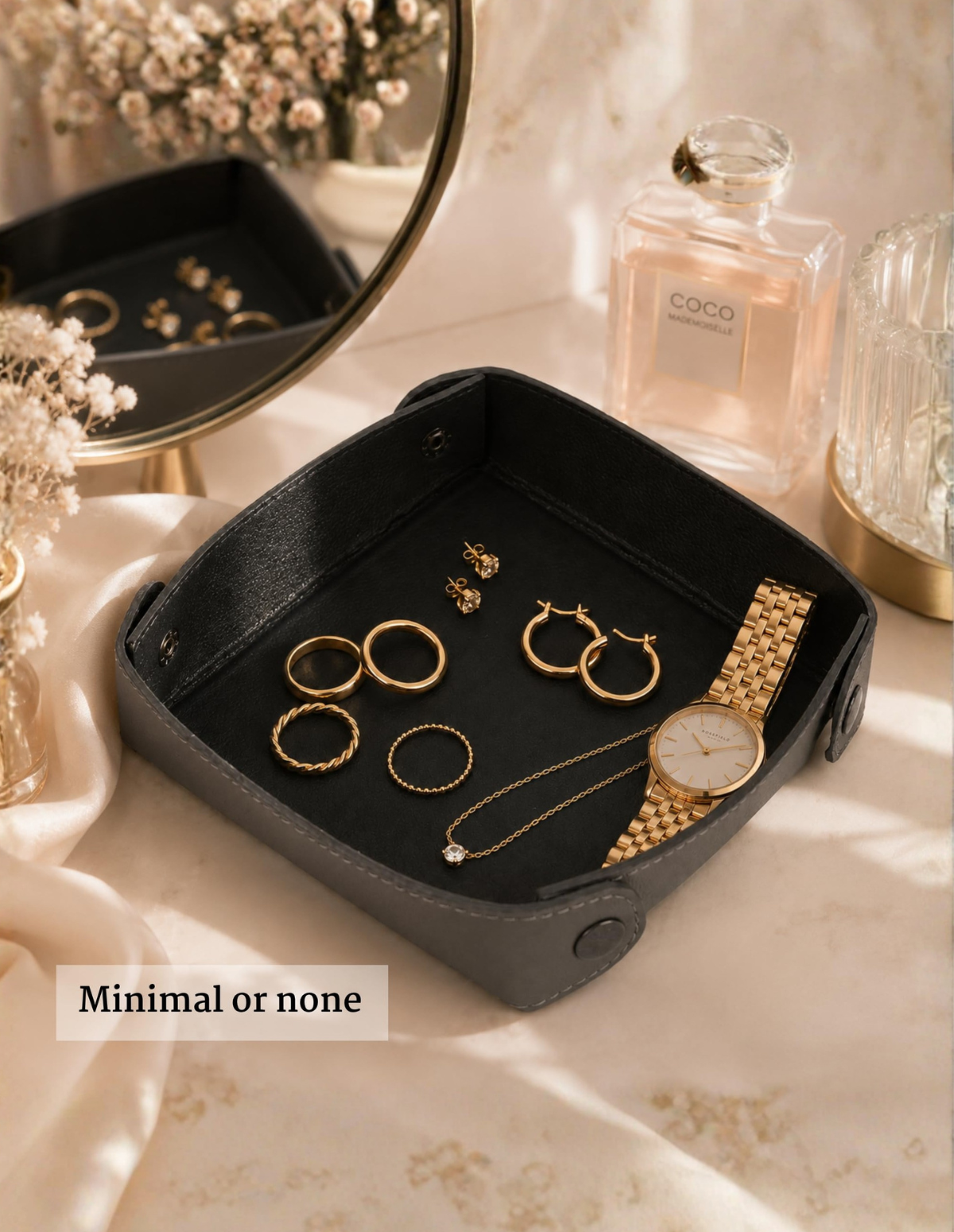 Leather Valet Tray Round