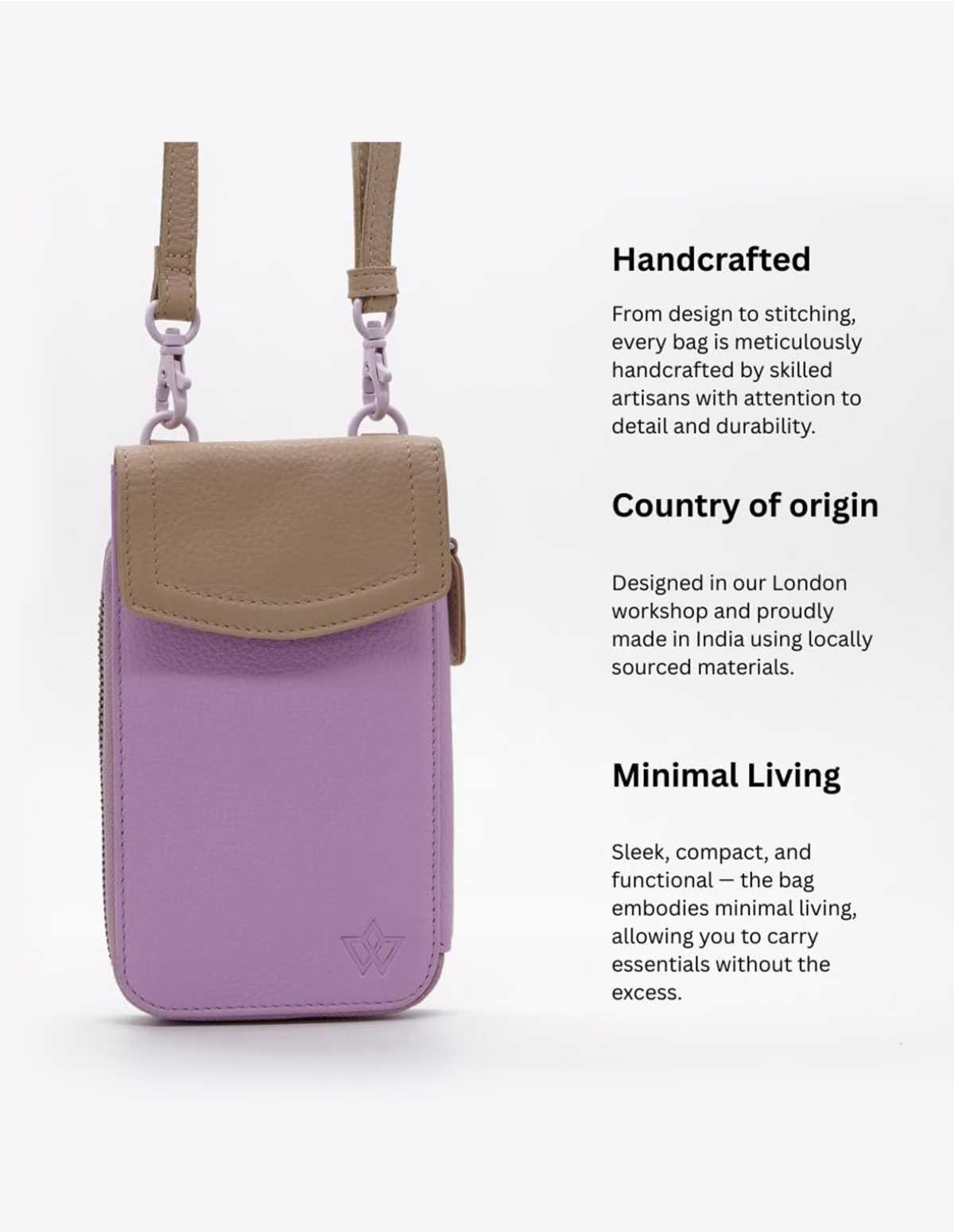 Genuine Leather Crossbody Phone Bag Sidekick Plus