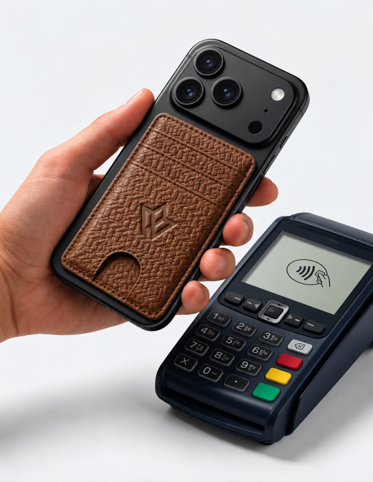 Unisex Leather Stick-on Card Holder
