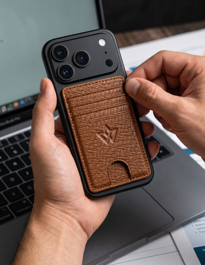 Unisex Leather Stick-on Card Holder