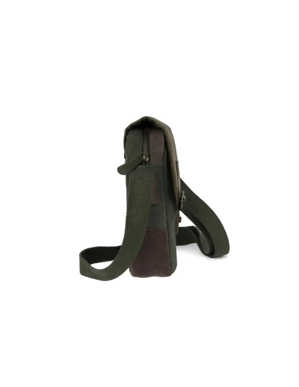 Canvas Messenger Bag Genuine Leather