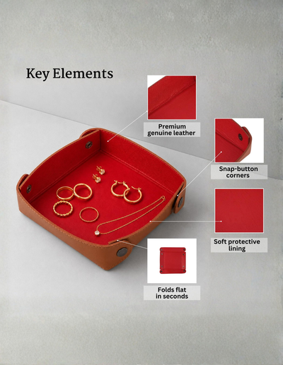 Leather Valet Tray Round