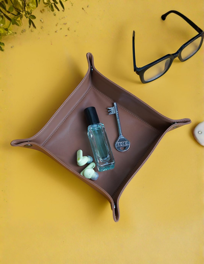 Genuine Leather Valet Tray Square