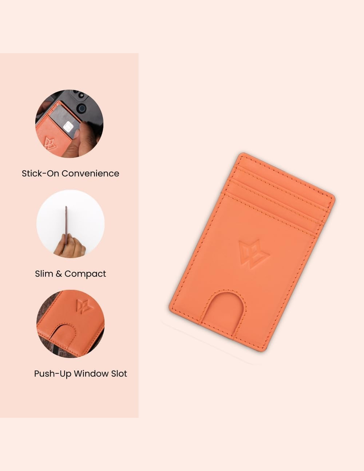 Unisex Leather Stick-on Card Holder