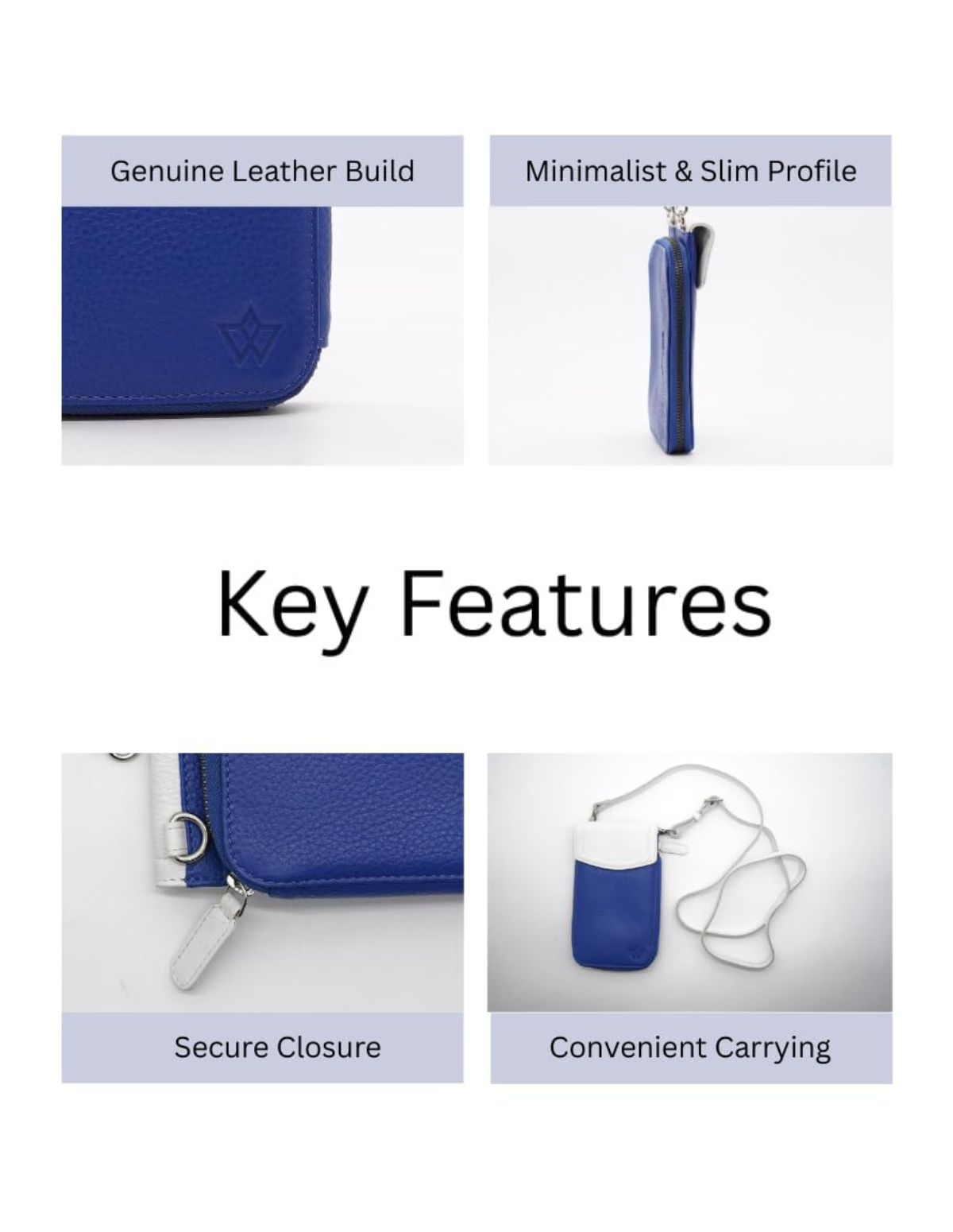 Genuine Leather Crossbody Phone Bag Sidekick Plus