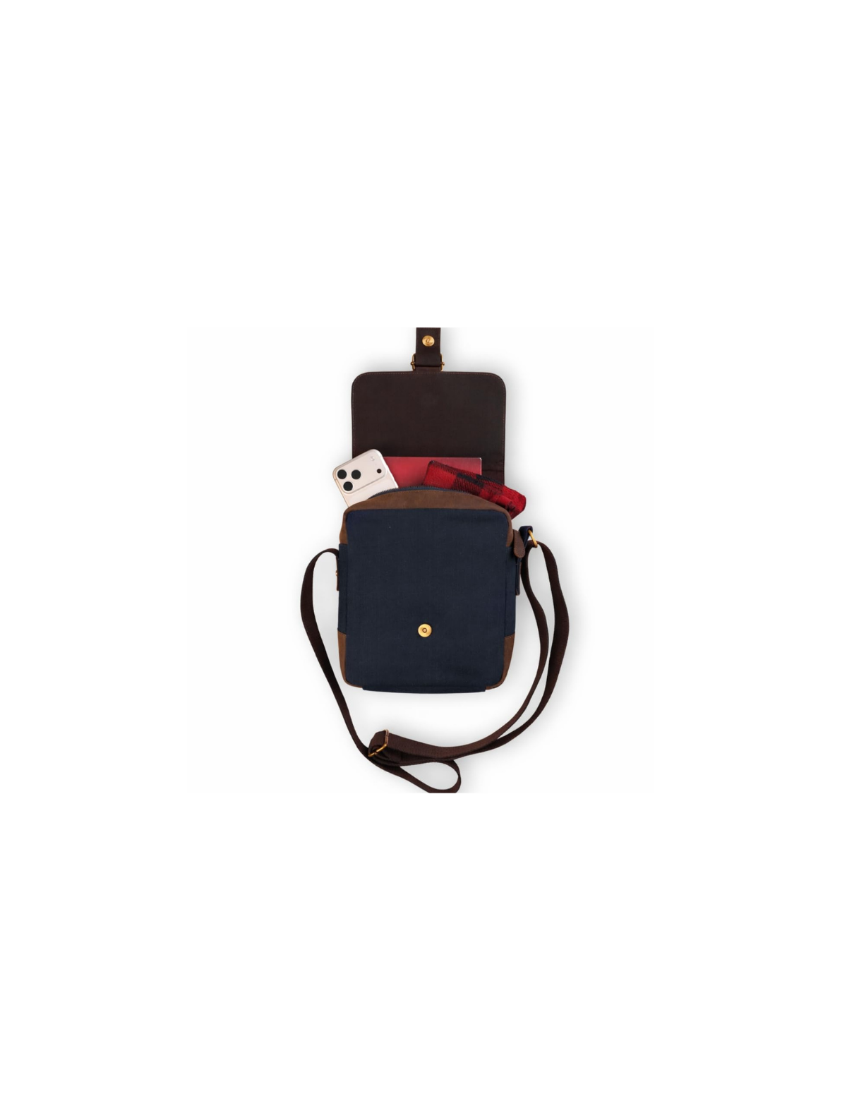 Canvas Messenger Bag Genuine Leather