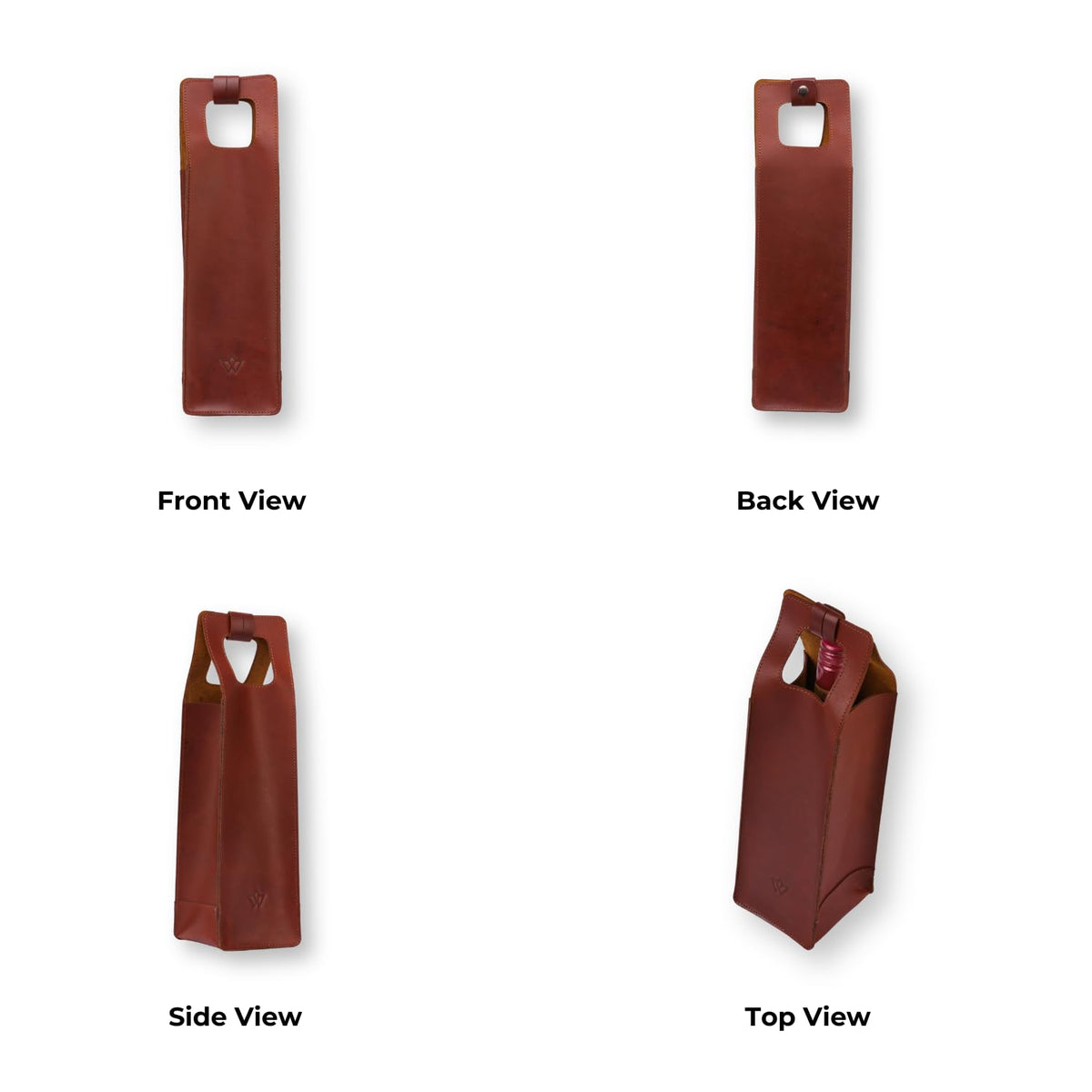 Genuine Leather Wine Bag | Wine Bottle Holder, Wine Bottle Carry Bag | Portable, Reusable Gift Case