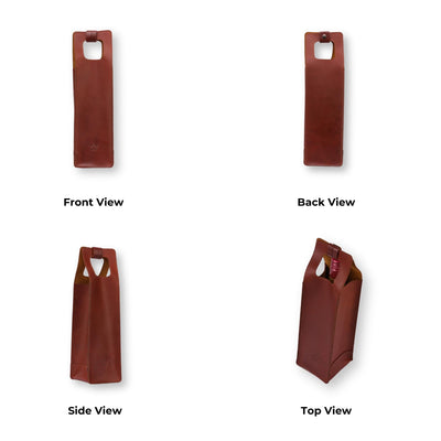 Genuine Leather Wine Bag | Wine Bottle Holder, Wine Bottle Carry Bag | Portable, Reusable Gift Case