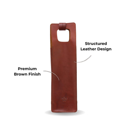 Genuine Leather Wine Bag | Wine Bottle Holder, Wine Bottle Carry Bag | Portable, Reusable Gift Case
