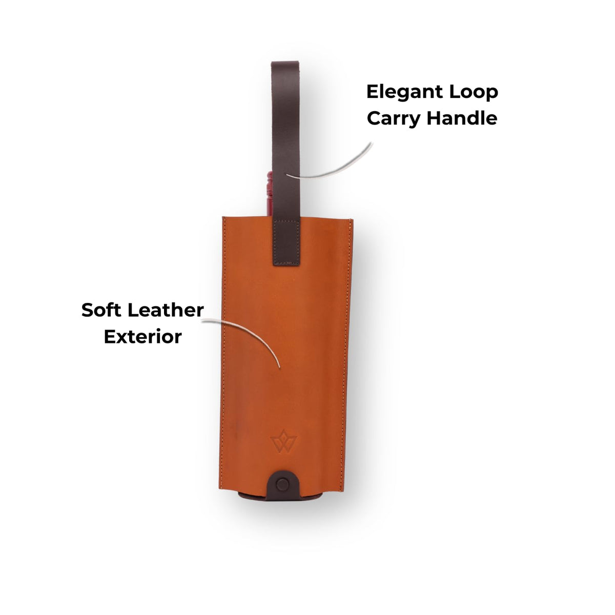 Genuine Leather Wine Bag | Liquor Bottle Holder, Wine Bottle Carry Bag | Portable, Reusable Gift Case