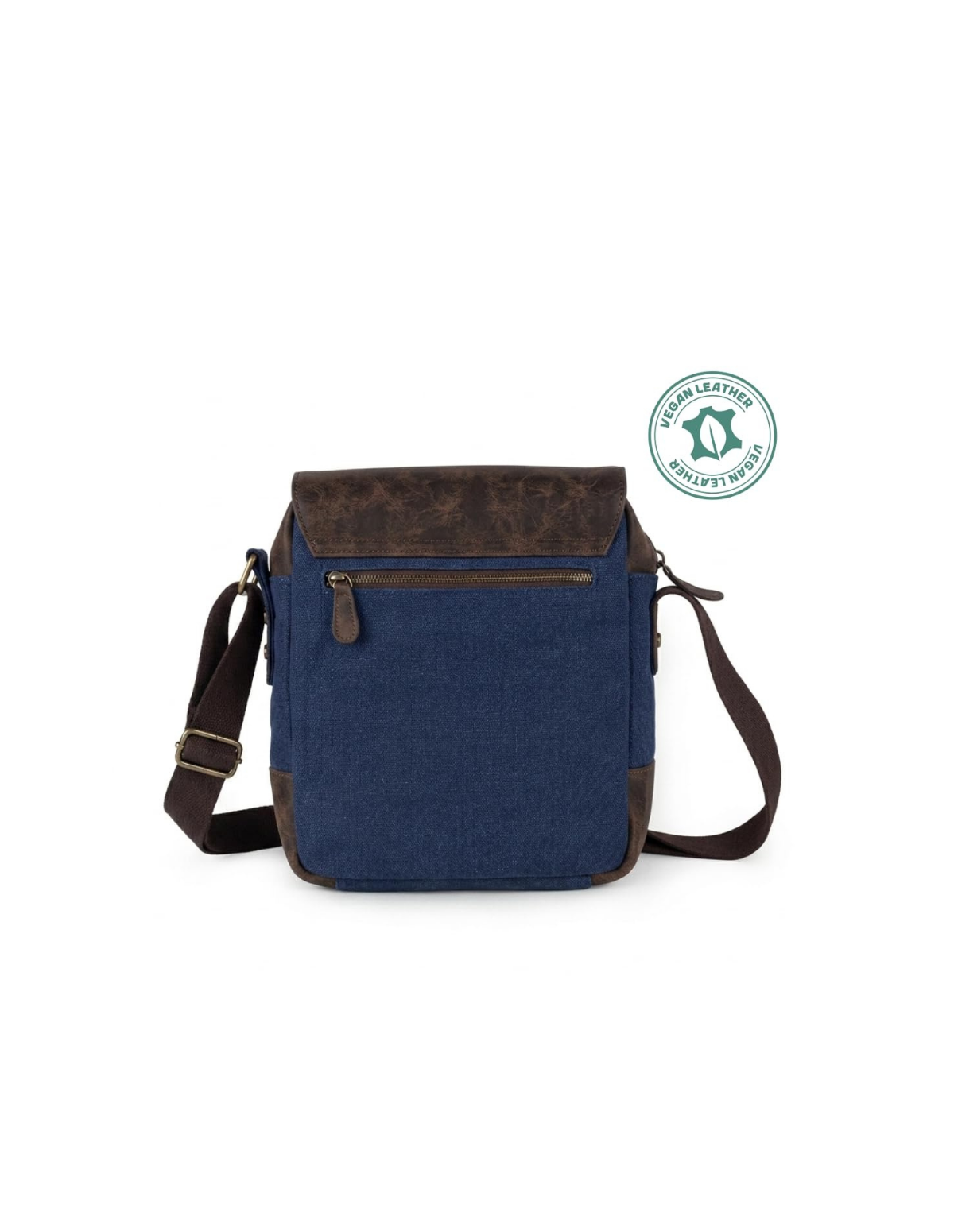 Canvas Messenger Bag Vegan Leather