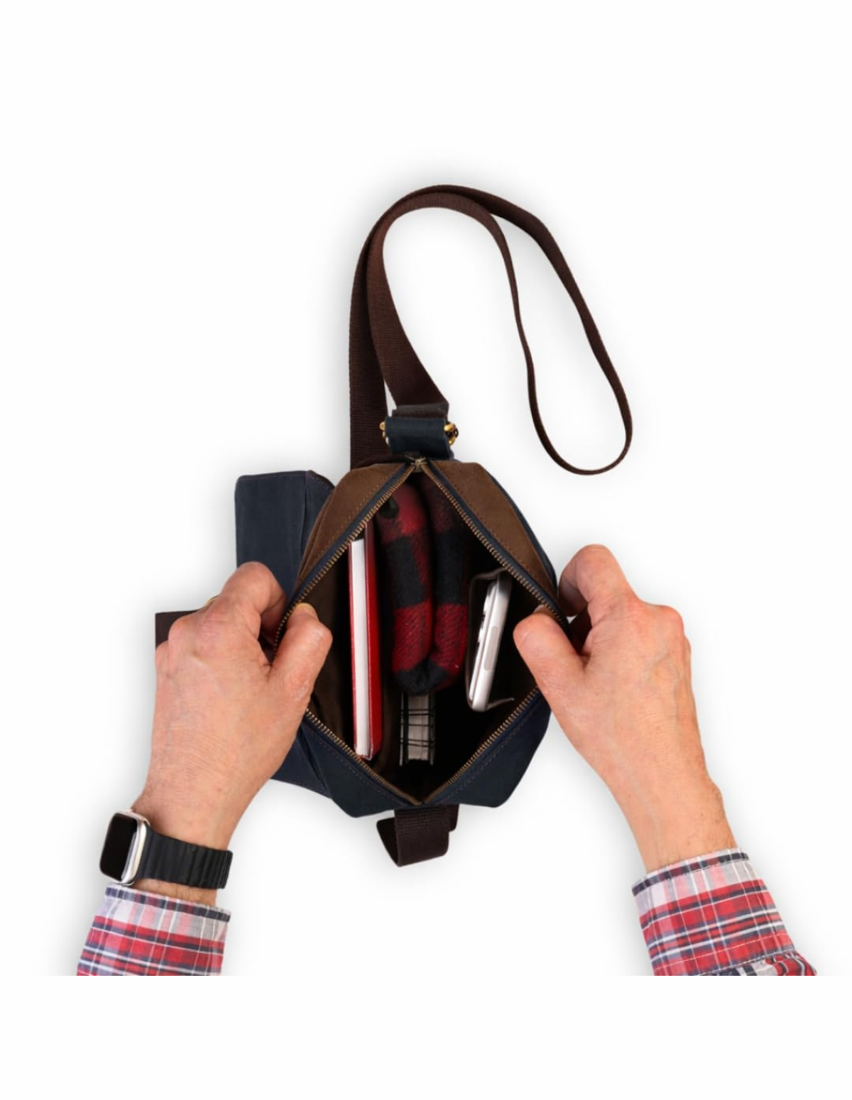 Canvas Messenger Bag Genuine Leather