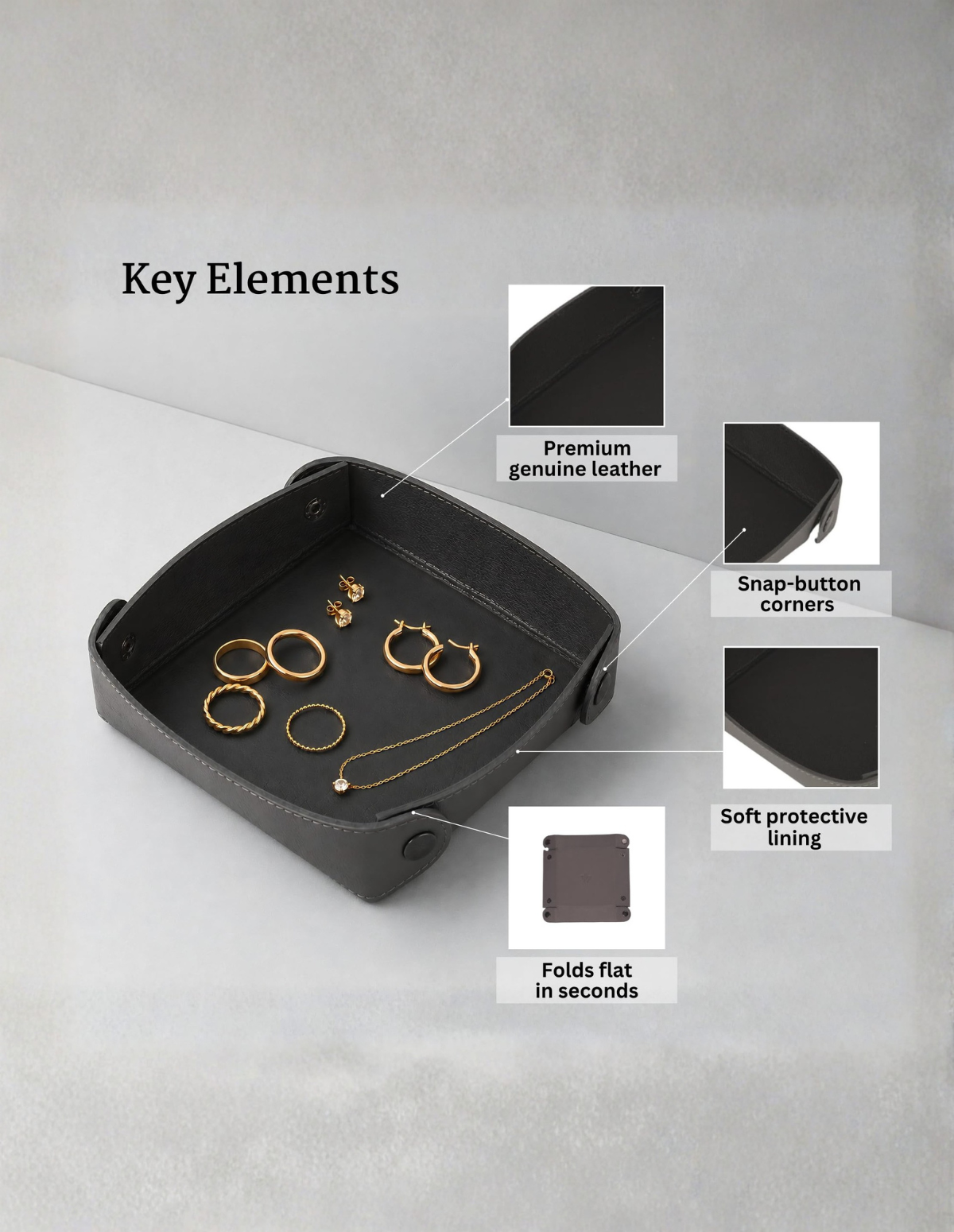 Leather Valet Tray Round