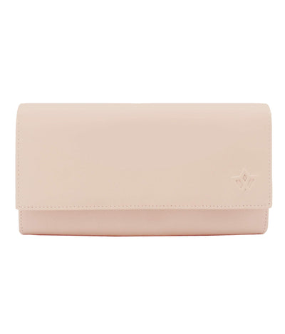 Genuine Leather Long Wallet for Women with Multiple Card Slots, Phone Compartment, Zipper Coin Pouch and RFID