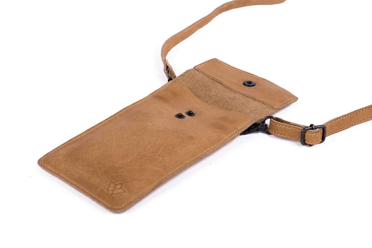 Genuine leather phone crossbody bag Colours Available (washed out look) | Travel, Sling, Festival, Holiday | RFID protection