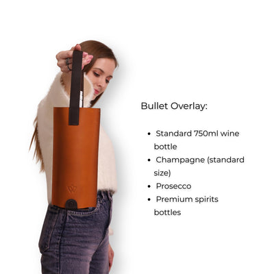 Genuine Leather Wine Bag | Liquor Bottle Holder, Wine Bottle Carry Bag | Portable, Reusable Gift Case