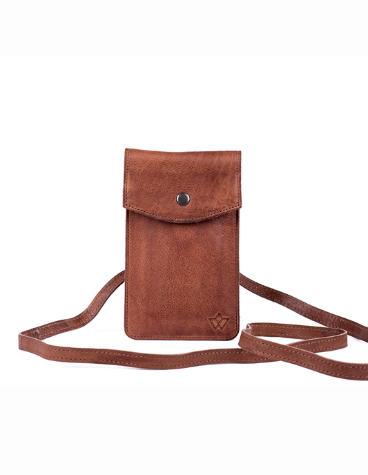 Genuine leather phone crossbody bag Colours Available (washed out look) | Travel, Sling, Festival, Holiday | RFID protection